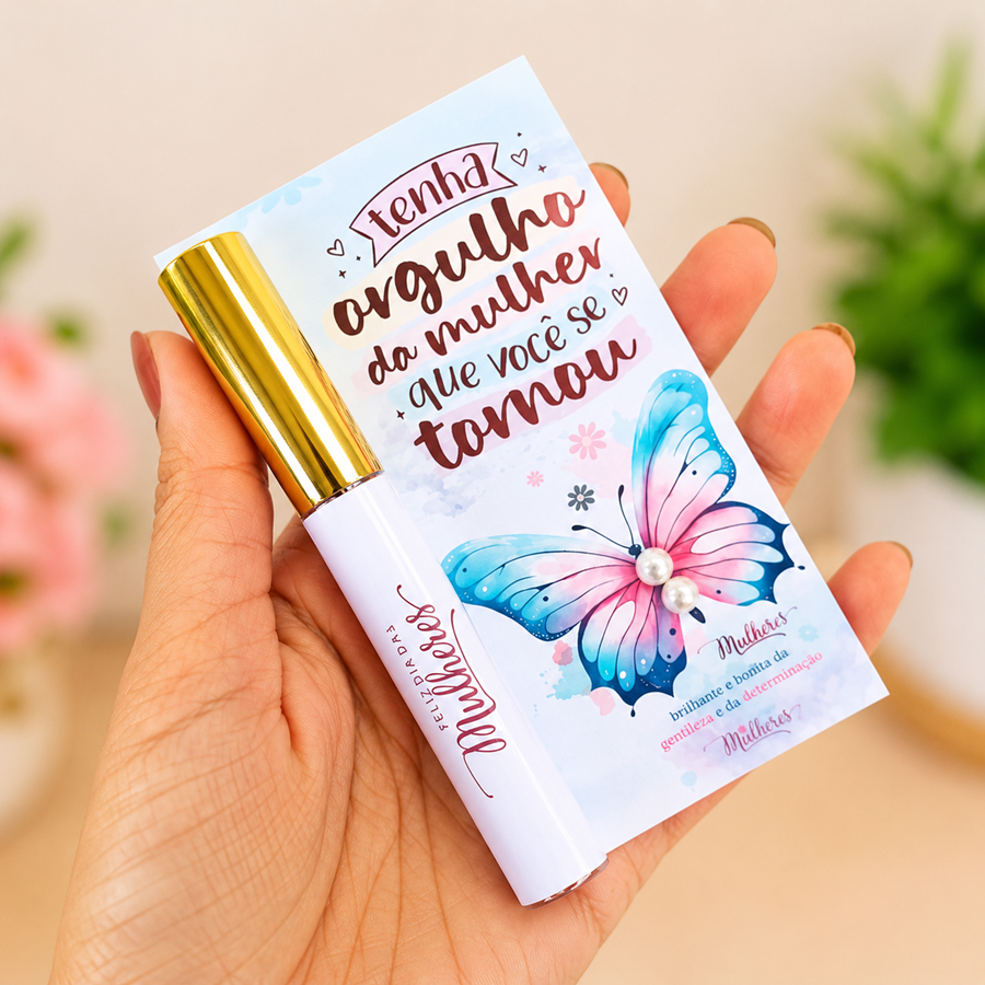 Lip Gloss Labial + Brinco Personalizado Dia das Mulheres #0161