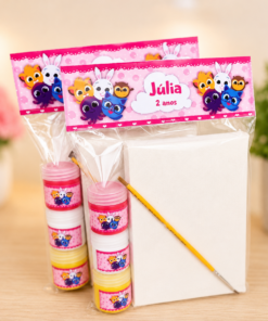 Kit Pintura em Tela - Bolofofos Rosa Menina #0758