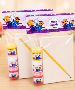 Kit Pintura em Tela - Bolofofos Roxo Menina #0146