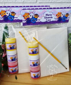 Alternative view of Kit Pintura em Tela - Bolofofos Roxo Menina #0146