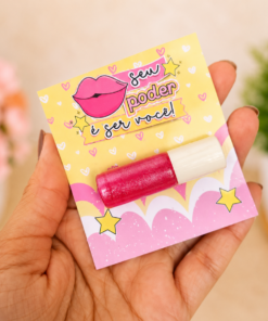 Mini Lip Gloss Labial com Cartão para o Dia da Mulher #0991