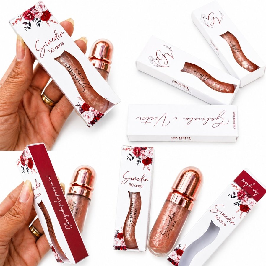 Lip gloss +Caixinha personalizada para lip gloss (modelo kiko) #1303