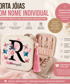 Porta Jóias Personalizado com Nome Casamento Madrinha Noiva Luxo #1333