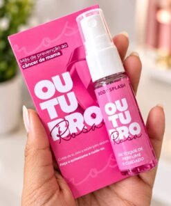 Body Splash personalizado com cartão - outubro rosa #1353