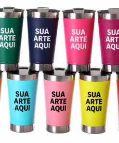 Copo térmico PERSONALIZADO 473 ml com tampa e abridor de garrafas #1363